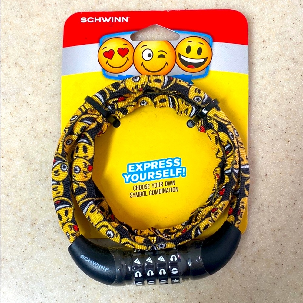 Schwinn Emoji Bike Lock - Black and Yellow